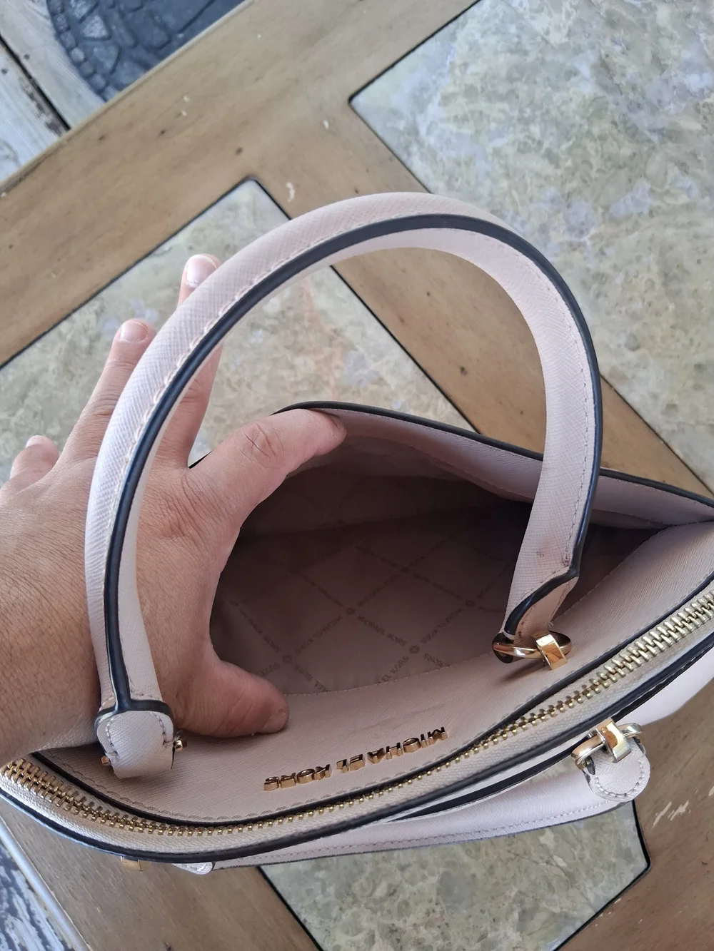 Michael Kors Pink Dome Satchel with Detachable Strap